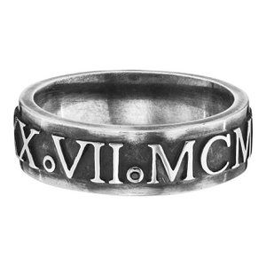 Ring 925/- Sterling Silber matt-oxidiert mit Spinell