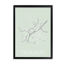 Middelburg Floor plan poster Pastel green