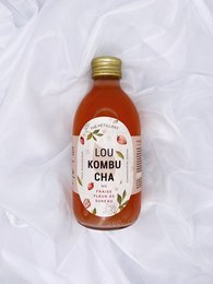 Strawberry and elderflower flavored kombucha drink in 30cl and 50cl bottle sizes.