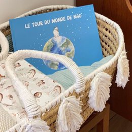 Livre pour enfant le tour du monde de Nao voyage sur 5 kontinenter dessins à l'aquarelle modelèle unique