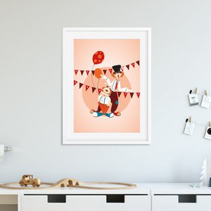 A4 Bild Zirkus-Clowns für das Kinderzimmer