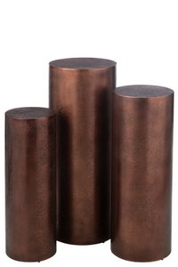 J-Line Set Van 3 Pilaren Rond Metaal Brons