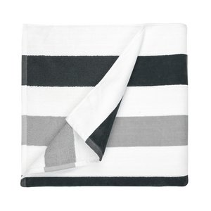 Beach Towel, 100% cotton, 90x190 cm, Stripe Anthracite/Light Grey