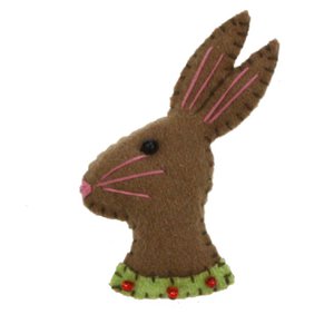 Brooch Hare brown, felt 5x1x7cm