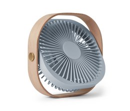 A round, wooden-framed desk fan with a gray fan blade and oscillating function.
The Printworks Tafelventilator - Fantastic is a hand fan with a round, wooden frame and a gray fan blade. It has an oscillating function to provide a gentle breeze. The fan is available in multiple color variants including beige/wood, blue, green, and pink.