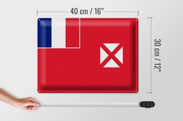 Tin sign flag Wallis and Futuna 40x30cm Flag of Wallis