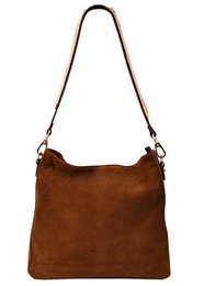 BOHO IBIZA BAG - Tracolla Coral Ivory (70cm) + Borsa Suede (Cognac)