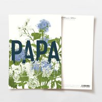 Vaderdagkaart PAPA met blauwe en witte bloemen, FSC gecertificeerd
