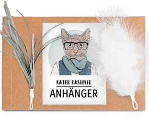 Vervangende tag (veer + linten) voor kattenhengel - duurzaam kattenspeelgoed.