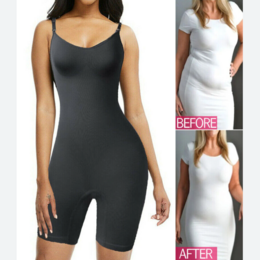 Sculpting Bodysuit Shapewear - Mid Thigh - Black