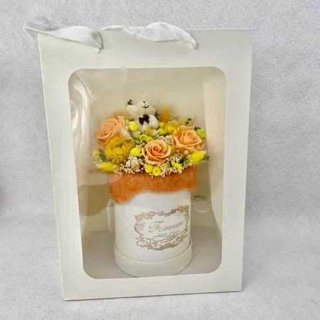 BLUMENKASTEN, getrocknete Blumen in Pfirsich/Gelb, Geschenk zur Geburt,  Geburtstag, umweltfreundliches Geschenk Online-Grohandel | Orderchamp