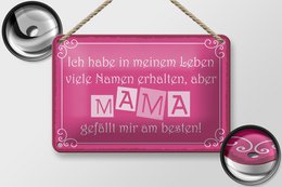 Tin sign saying 18x12cm Name Mom is my favorite decoration