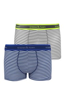 Bamboo boxer shorts blue/grey stripes (2-pack)