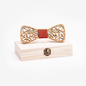 Children's Wooden Bow Tie - Red Cercis