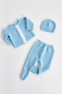 3-teiliges Woll-Strickset mit Schnürung AGM-0505