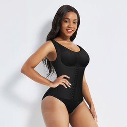 Shapewear 4-in-1 Waist Trainer Corset Shapewear - Buttoned Tummy Control High Waist with Padded Bra - Black