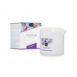 Violet rose scented massage candle, 60g, made with natural ingredients.