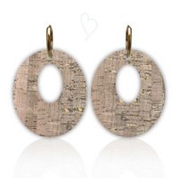 Kurk oorbellen 'Loops', Touch of Gold