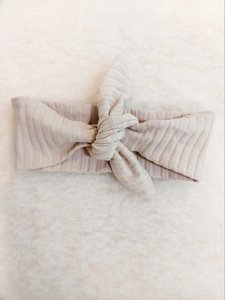 Button Haarband breite Rippe Beige