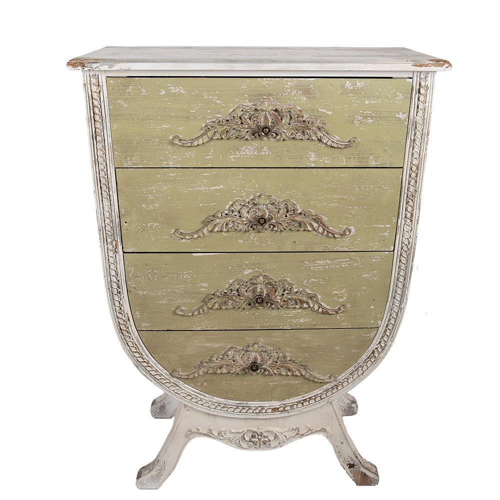 Ladekast 81x36x113 cm Wit Groen Hout