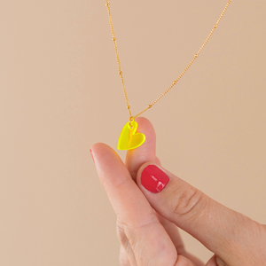 Ketting Lume Charms | Heart Neon Yellow Gold