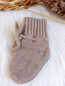 Merino baby slofjes / sokjes bruin