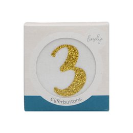 Gold glitter number 3 hair accessory for kids