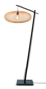 Vloerlamp Cango zw/kap naturel, S