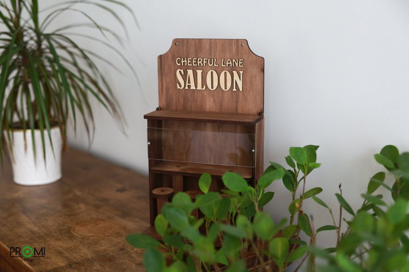Mangeoire à oiseaux en bois « Saloon », décor élégant de jardin et de balcon, cadeau pour les amoureux des oiseaux