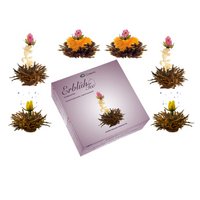 6 theebloemen bloeiende thee om te proberen - zwarte thee (3 soorten theeroosjes)