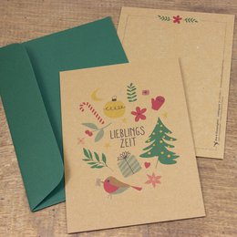 Postcard favorite time, optionally with envelope