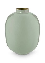  A tall, cylindrical green metal vase with a simple, minimalist design. The vase is approximately 32cm in height and features a matte finish.