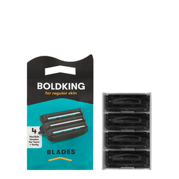 4 regular skin razor blades from Boldking, a razor blade brand.