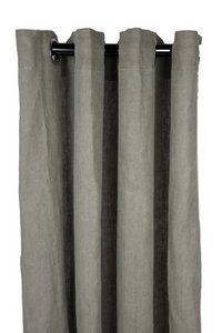 Vintage Linen Curtain Denise olive grey 140x290