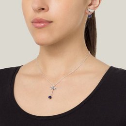 Ensemble collier et boucles d'oreilles libellule lapis-lazuli