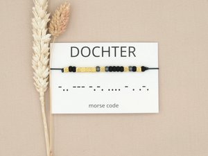 Morse code armband Dochter (zilver,rosé goud,goud)
