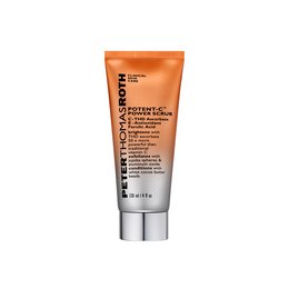 A potent vitamin C face scrub with exfoliating properties to brighten and smooth skin. Contains vitamin C, glycerin, and natural exfoliants.