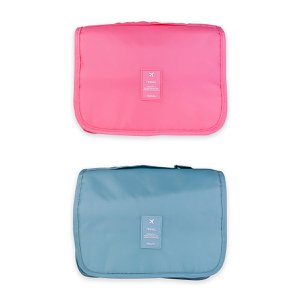 Toiletry bag with hanger, 2 assorted colors: petrol/pink