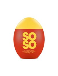  Vibrant red and yellow salt shaker box with "SOSO" branding, containing a seasalt product with Spanish flavor.