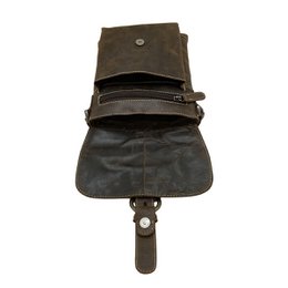 Læder skuldertaske Crossbody taske lavet i 3 farver buffalo læder - Kompakt taske ægte læder