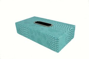 Taschentuchbox Kunstleder Reptil türkis Kosmetiktücherbox