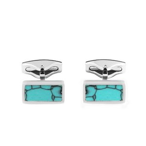Men's Rectangular Cufflinks with Stone