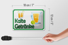 Tin sign notice 18x12cm cold drinks sale decoration