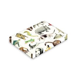 A 100-piece jigsaw puzzle featuring a variety of colorful animal illustrations, including elephants, pandas, monkeys, and more. The puzzle is designed for kids and has a playful, educational theme.