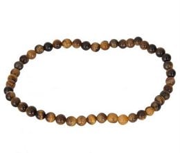 Bracelet made of 6mm tigereye beads, a semi-precious stone with a distinctive brown and gold pattern.