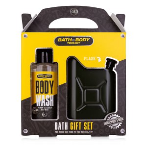 Gift set for men Bath + Body Toolkit with stainless steel Flachmann