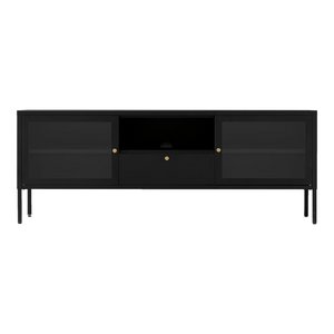 Dalby TV-meubel - Zwart, Staal, Glas, 150x35x60cm