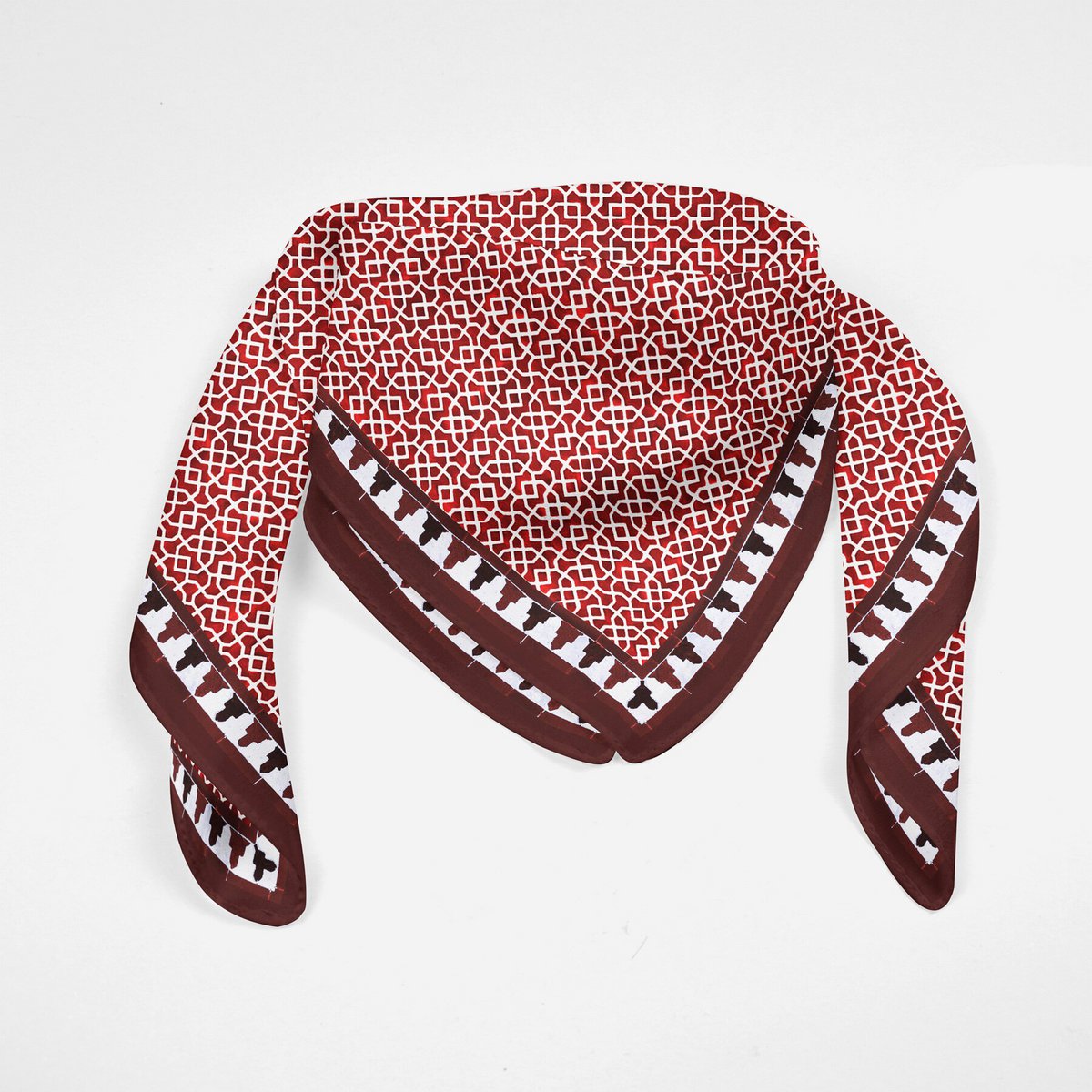 Red Square Scarf 100% Silk
