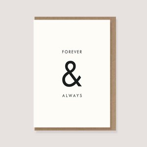 Folded card with envelope - "Forever & Always"