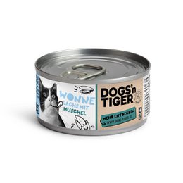  Premium wet cat food with salmon and mussels, grain-free and high in protein for adult cats.